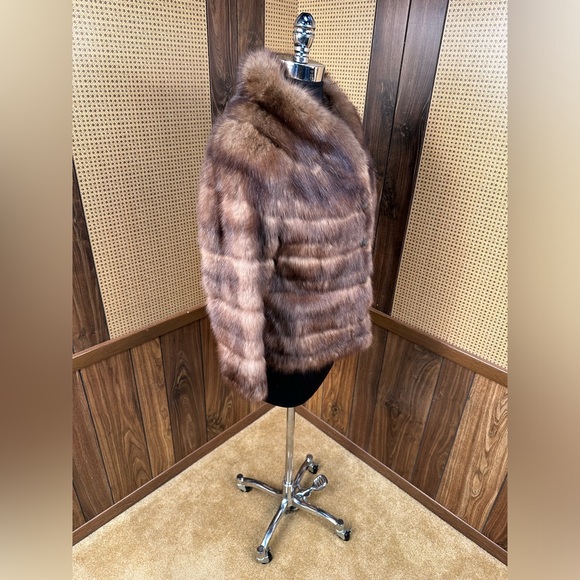 VINTAGE BERGDORF GOODMAN RUSSIAN SABLE FUR COAT CROP JACKET BOLERO SMALL 4 - 6 - Picture 3 of 12